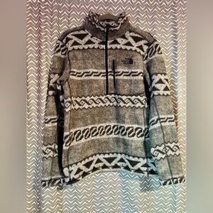The North Face | Men's Gray Aztec Fleece Half Zip Pullover Jacket, Size S